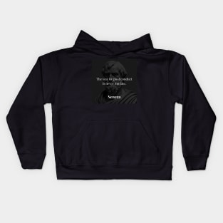 Seneca's Wisdom: The Timely Journey to Virtuous Living Kids Hoodie